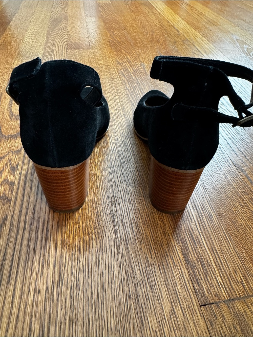 Soludos Black Suede Pointed-Toe Ankle-Strap Heels - Picture 3 of 6